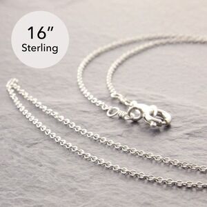 16” Dainty Chain Necklace, silver delicate chain, thin necklace (z 25-1sd-sp)